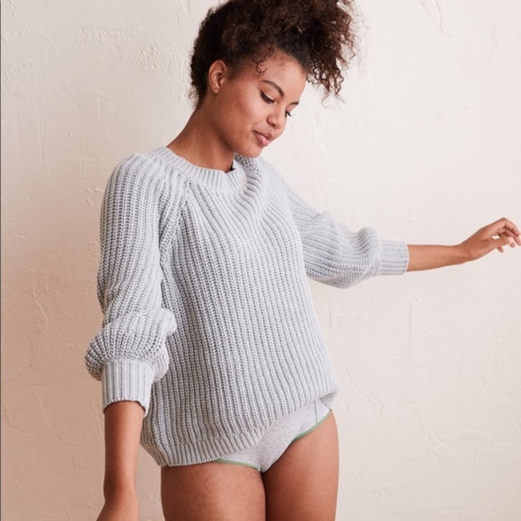 aerie Sweaters - AERIE GRAY BALLOON SLEEVE CHUNKY KNIT SWEATER SMALL FALL 2018